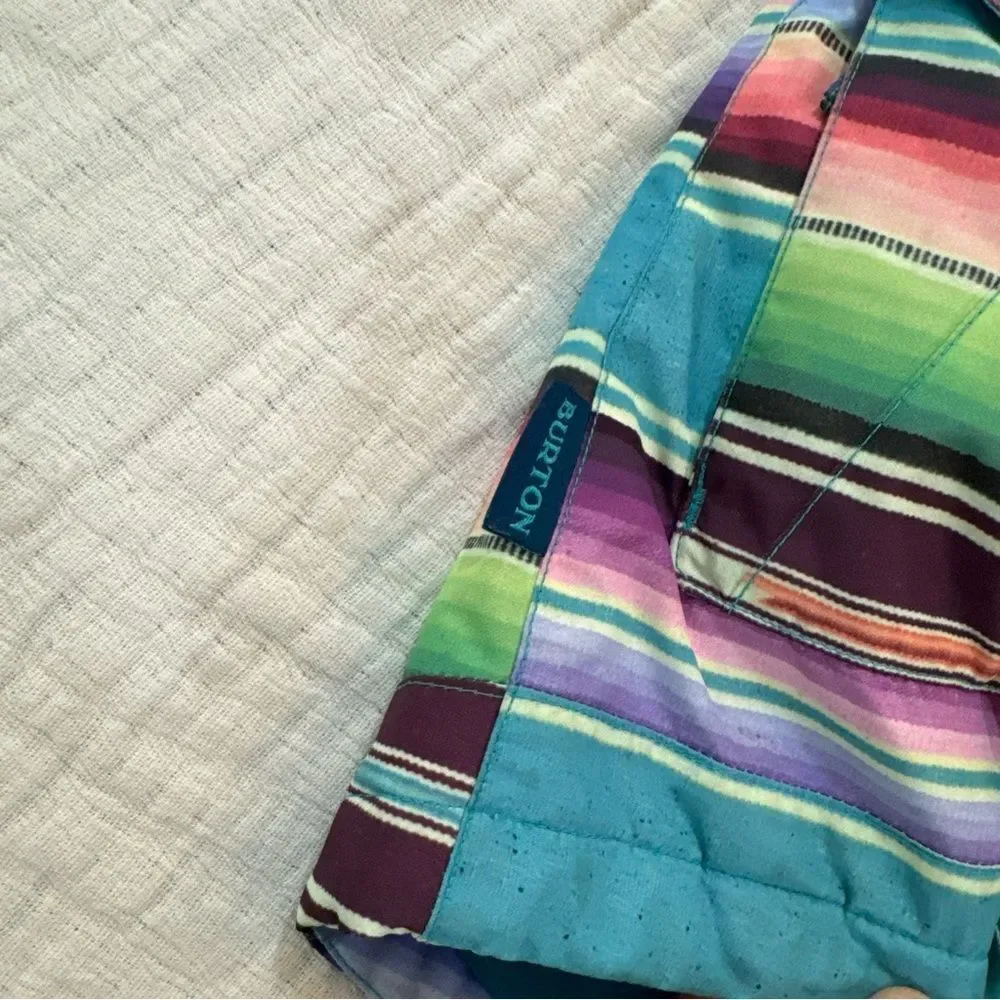 Burton Elstar Dry Ride Girl’s Medium Color Block Ski Snowboard Jacket Rainbow